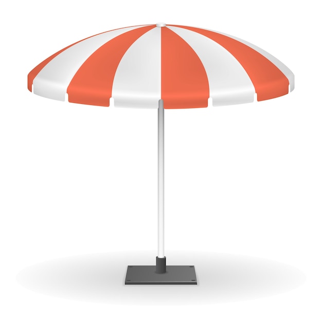야외 이벤트를위한 빨간 줄무늬 시장 우산. 태양으로부터 우산 보호, 야외 휴식을위한 텐트 원형 우산