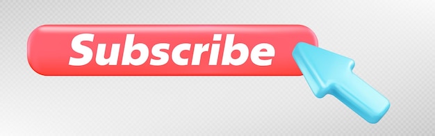 Free vector red subscribe button vector icon with arrow click