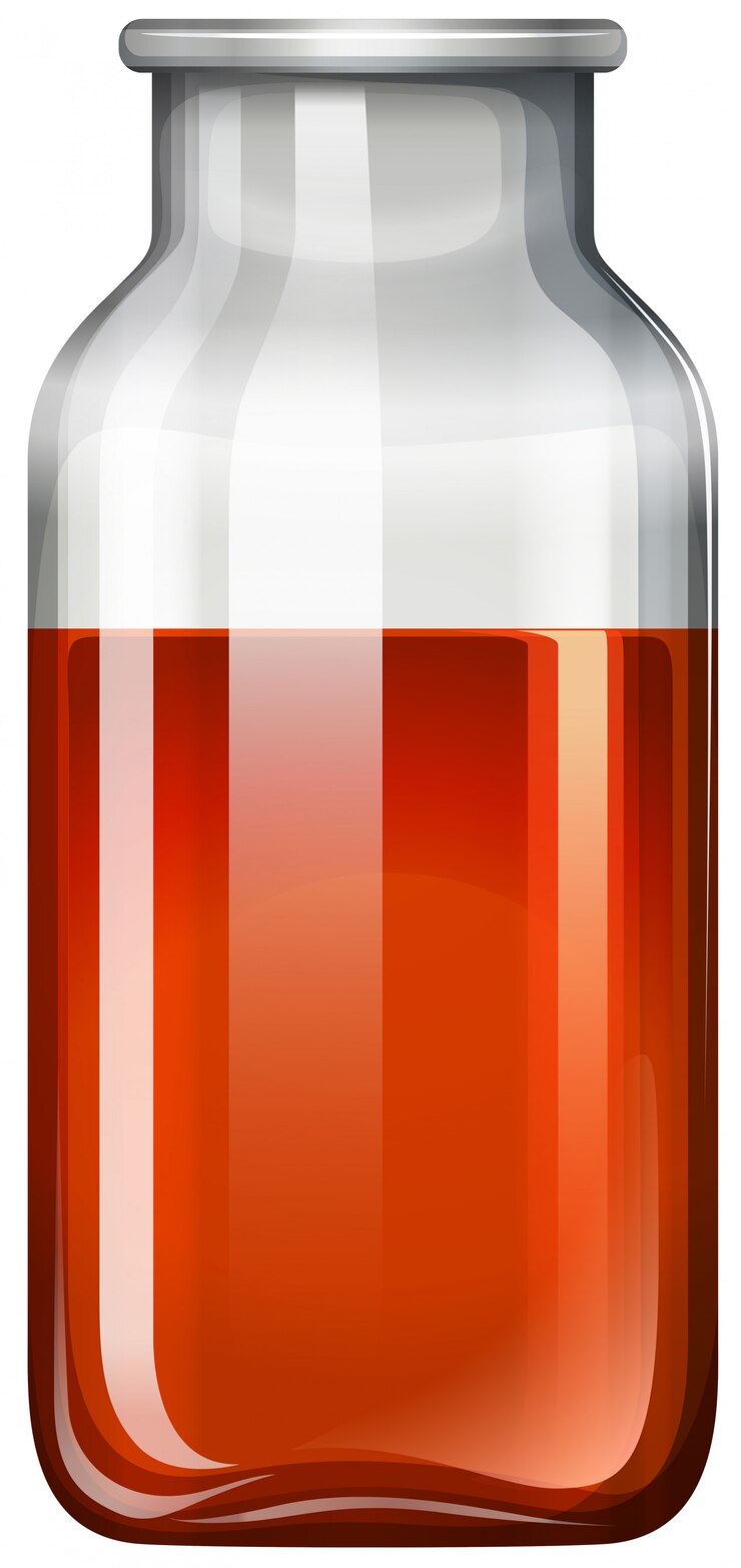 Free Vector red substance in glass bottle