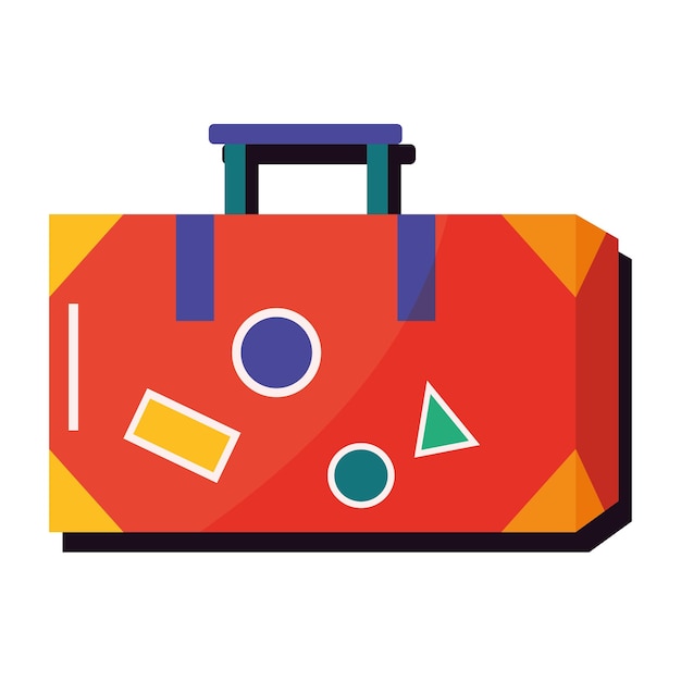 Free vector red suitcase travel