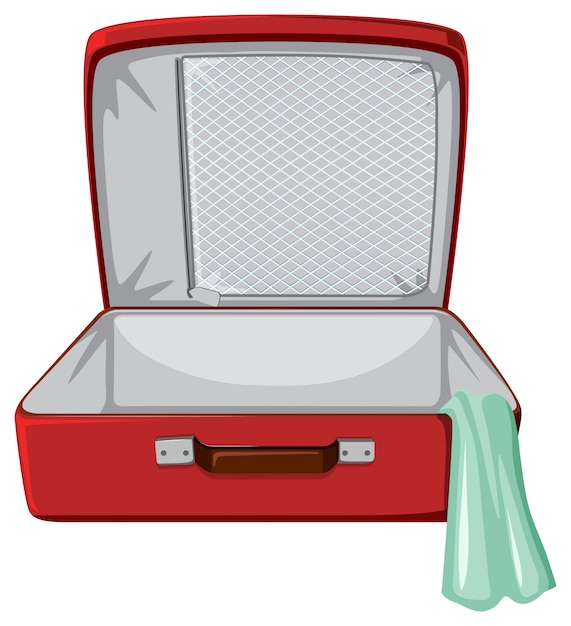 Red suitcase white background