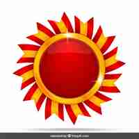 Free vector red sun medal