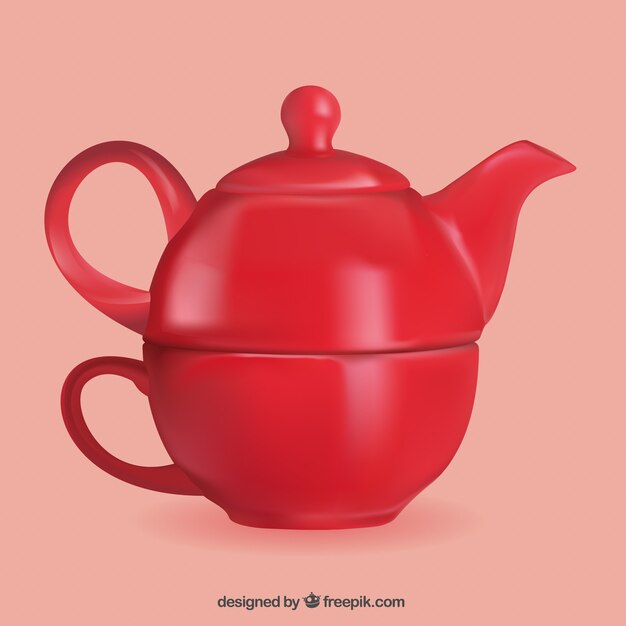 Red tea pot