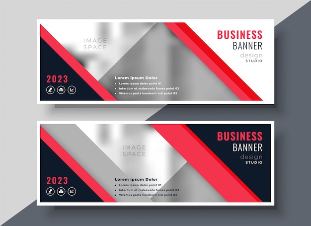 Free vector red theme business banner or presentation template design