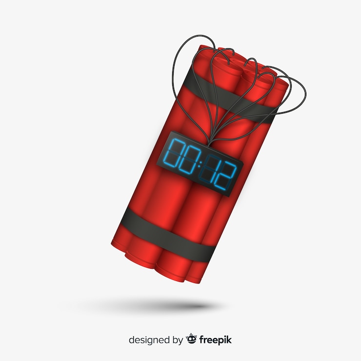 Free Vector red time bomb realistic style