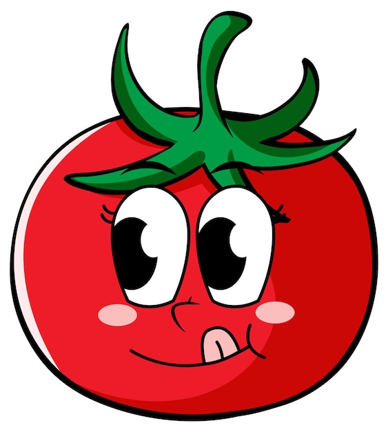 행복한 얼굴을 한 빨간 토마토