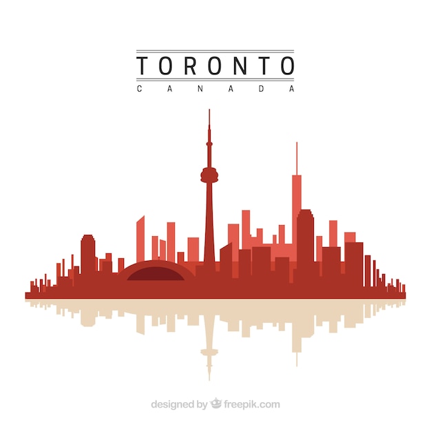 Red toronto skyline