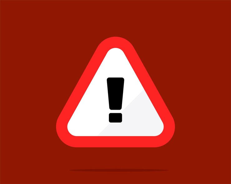 Free Vector | Red triangle warning sign vector art illustration