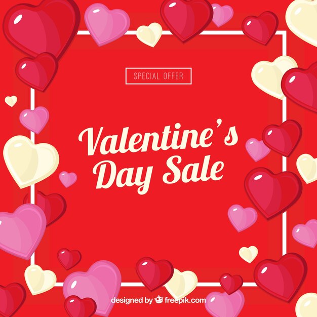 Red valentine sale background