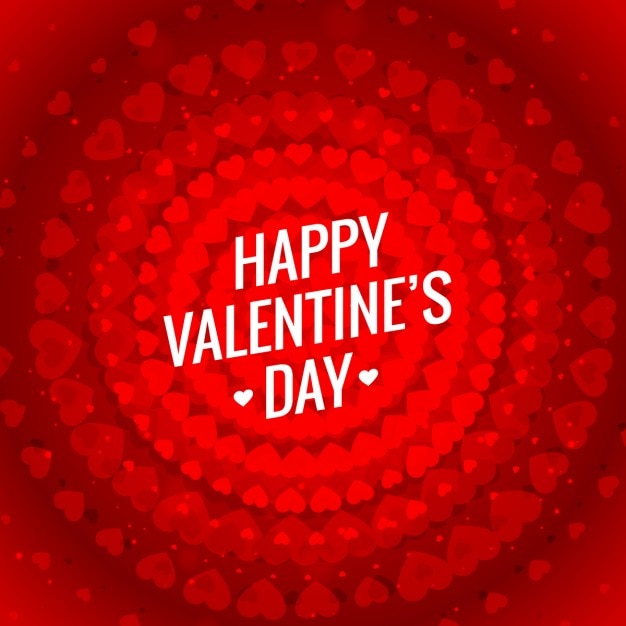 Free vector red valentines card with circles heart circles