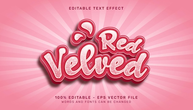 Red velvet 3d text effect and editable text effect