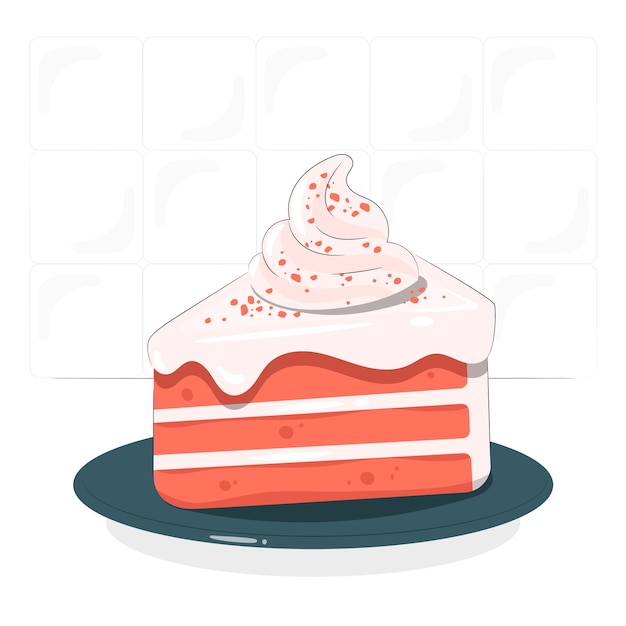 レッドベルベットケーキのコンセプトイラスト