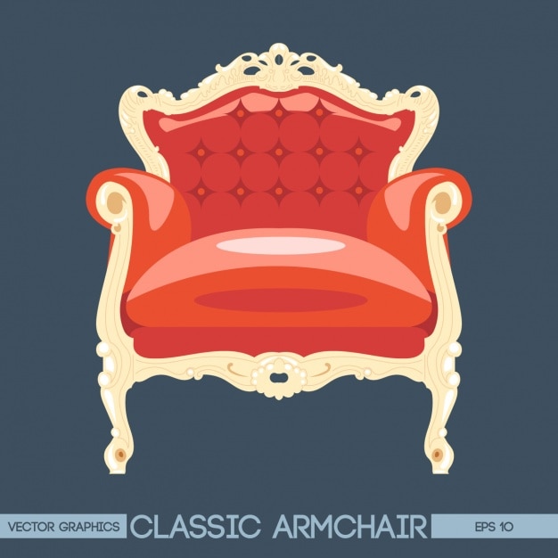 Free vector red vintage armchair