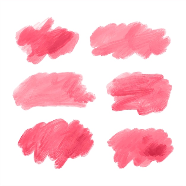 Free vector red watercolor brush stroke set background