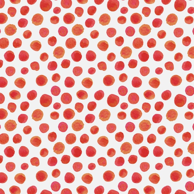 赤い水彩ドッティシームレスパターン
