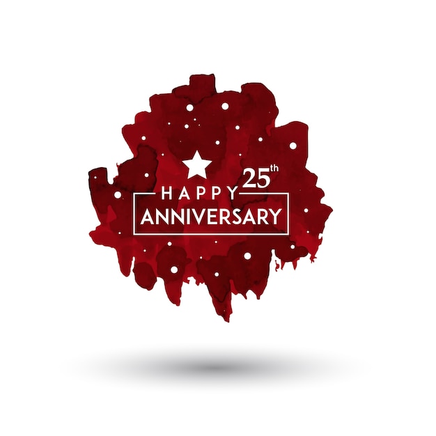 Red Watercolor Splatter Wedding Anniversary Design 