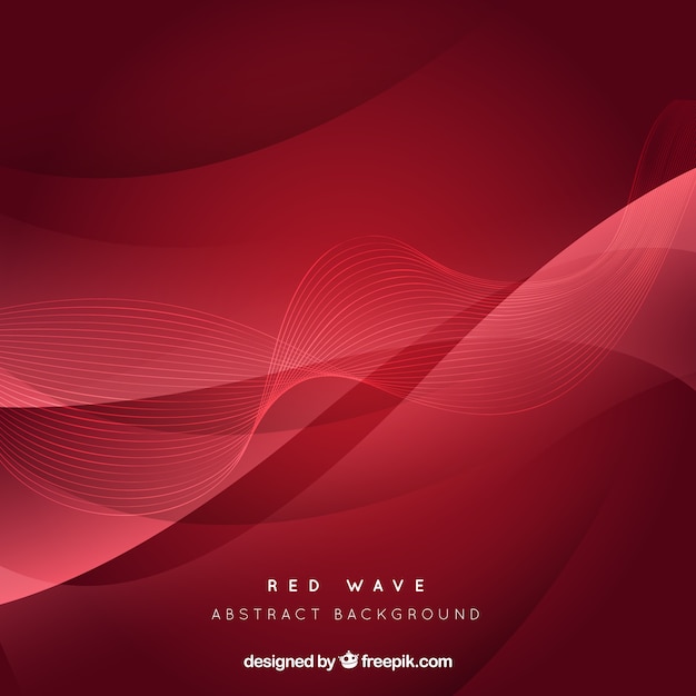 Red wave abstract background