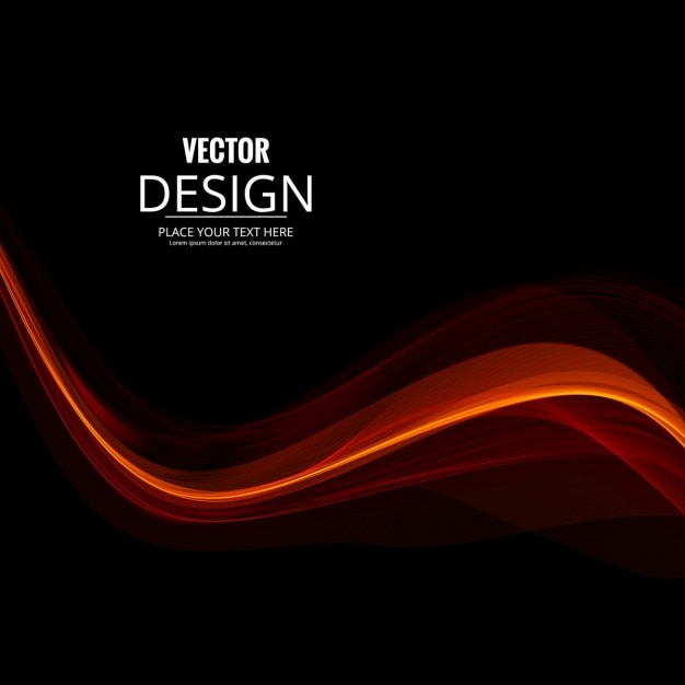 Free vector red wavy lines on a black background