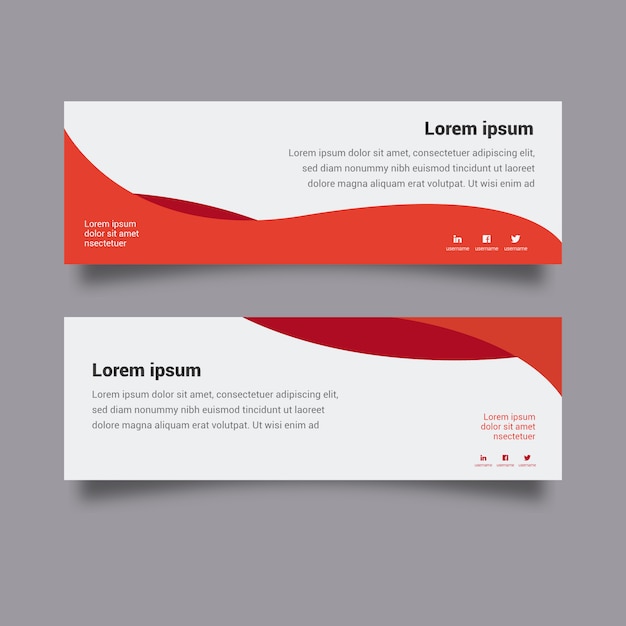 Free vector red and white business banner