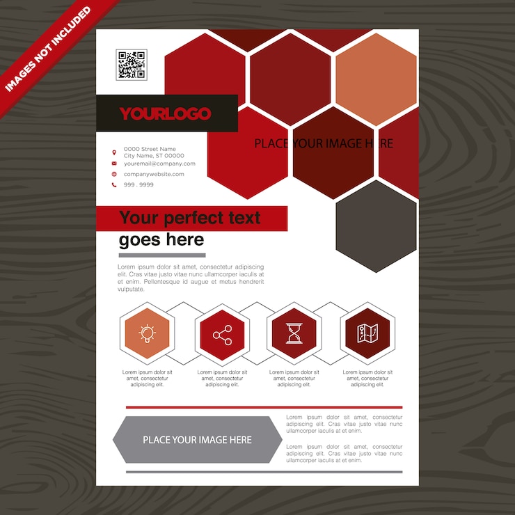 Free Vector red and white business brochure