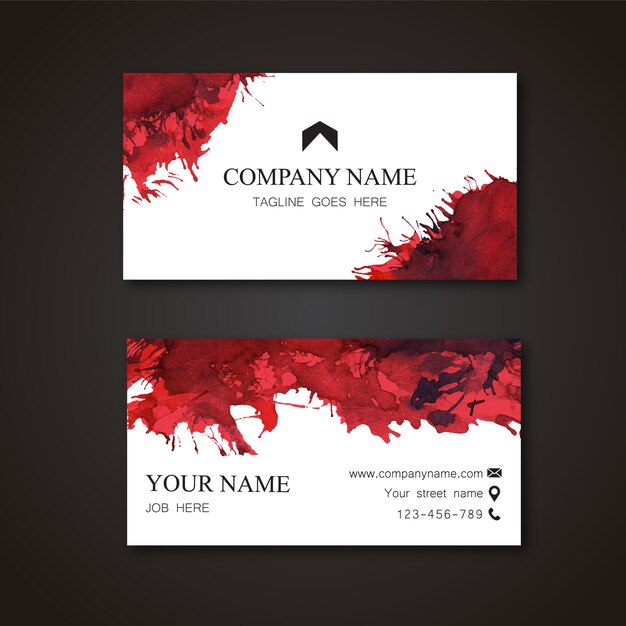 Red and white business card