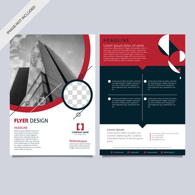 Red and white business flyer