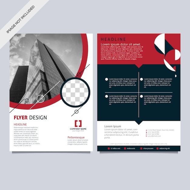 Red and white business flyer