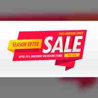 Free vector red and white discount voucher