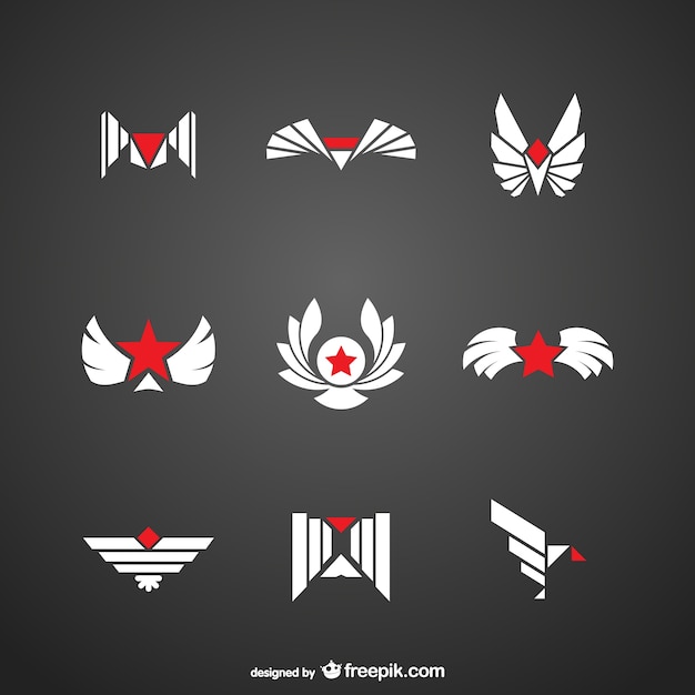 Free Vector | Red and white logos pack