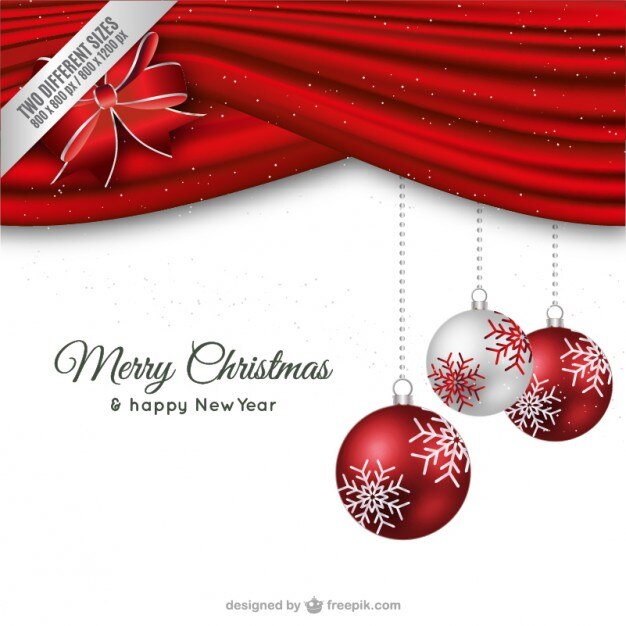 Red and white minimalist Christmas card