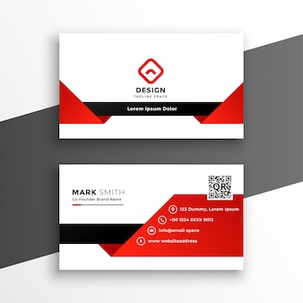 Red and white modern business card template