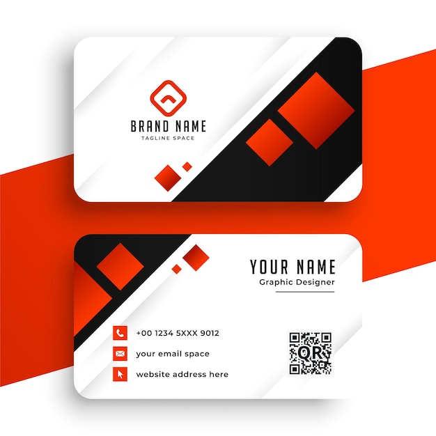 Free vector red and white modern business card template