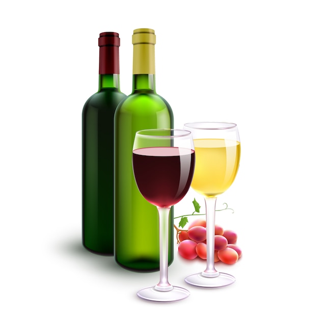 Free vector red and white wines