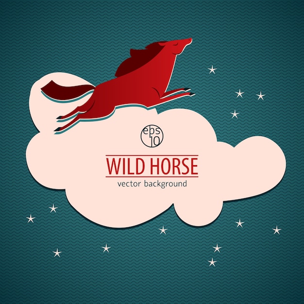 Red Wild Horse illustration