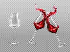 Free vector red wine bottle and glass, alcohol vine drink