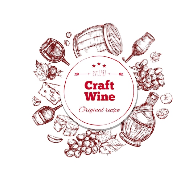 Red Wine Craft Production Concept
