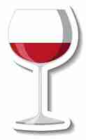 Free vector red wine on glass sticker template