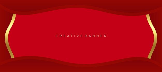 Red with luxury abstract banner background frame design