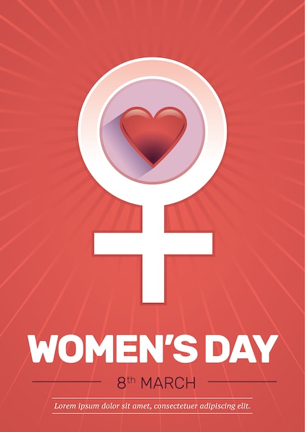 Free vector red women day card