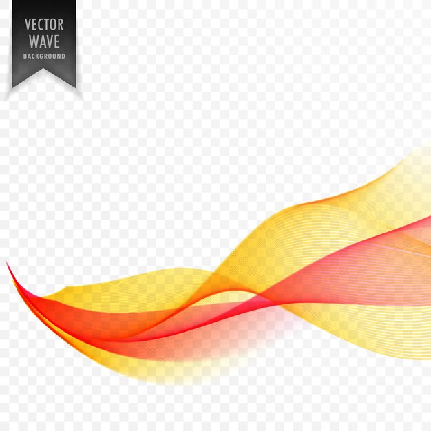 赤と黄色の抽象的なベクトル波の背景