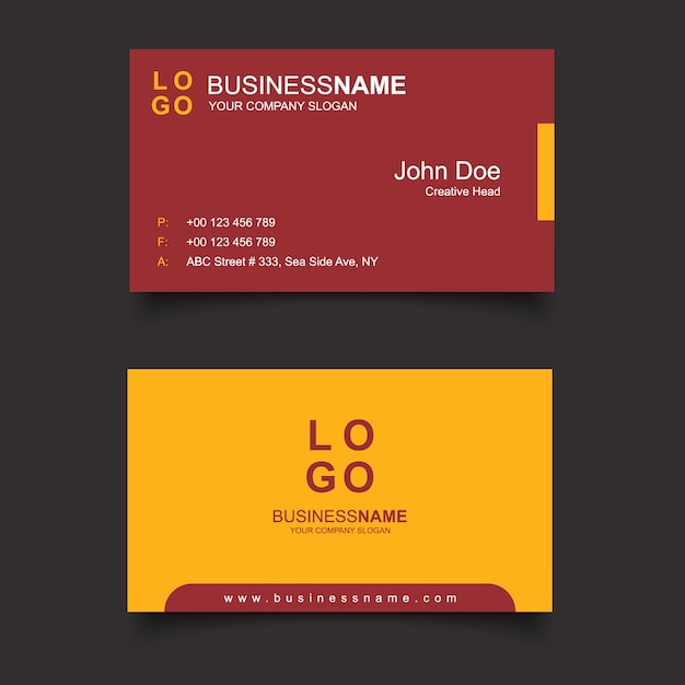 Free vector red and yellow business card