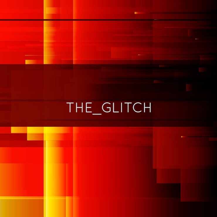 Free Vector red and yellow glitch background