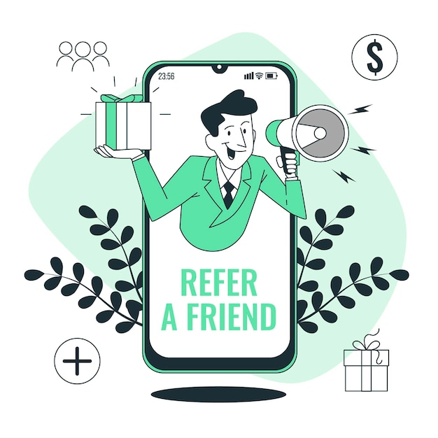 Free vector refer a friend concept illustration