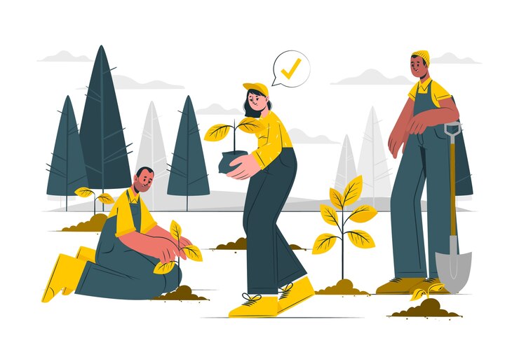 Free Vector reforestation concept illustration