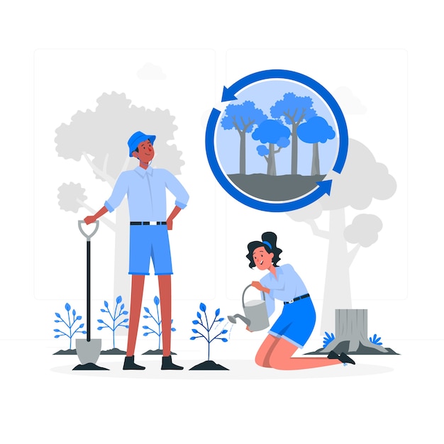 Free vector reforestation concept illustration