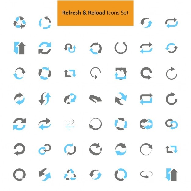 無料ベクター 黒とグレーのリフレッシュアイコンセット