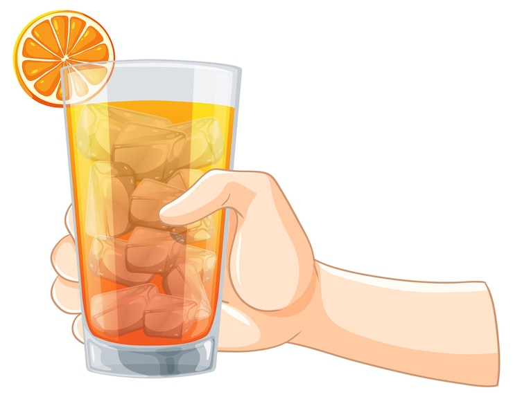 मुफ़्त वेक्टर refreshing citrus drink in hand