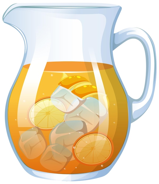 Free vector refreshing citrus iced tea illustration