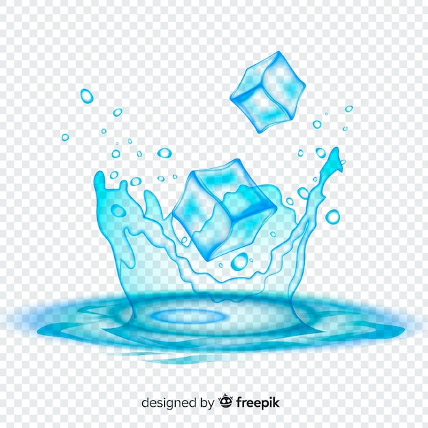 Modestly Priced Premium Premium Vector Two ice cubes in water