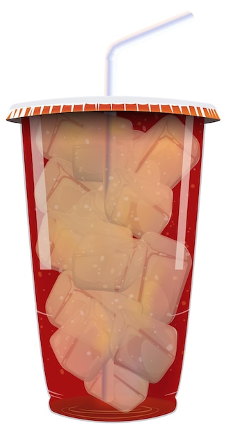 Free vector refreshing iced drink in a cup